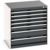 Cubio Drawer Cabinet, 7 Drawers, Anthracite Grey/Light Grey, 800 x 800 x 650mm thumbnail-0