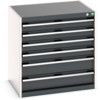 Cubio Drawer Cabinet, 6 Drawers, Anthracite Grey/Light Grey, 800 x 800 x 650mm thumbnail-0