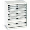 Cubio Drawer Cabinet, 8 Drawers, Light Grey, 1000 x 800 x 650mm thumbnail-0