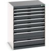 Cubio Drawer Cabinet, 8 Drawers, Anthracite Grey/Light Grey, 1000 x 800 x 650mm thumbnail-0