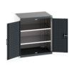 Cubio Storage Cabinet, 2 Perfo Doors, Anthracite Grey, 900 x 800 x 650mm thumbnail-0