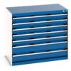 Cubio Drawer Cabinet, 7 Drawers, Blue/Light Grey, 900 x 1050 x 650mm thumbnail-0