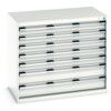 Cubio Drawer Cabinet, 7 Drawers, Light Grey, 900 x 1050 x 650mm thumbnail-0