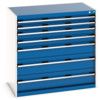 Cubio Drawer Cabinet, 7 Drawers, Blue/Light Grey, 1000 x 1050 x 650mm thumbnail-0