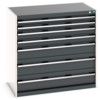 Cubio Drawer Cabinet, 7 Drawers, Anthracite Grey/Light Grey, 1000 x 1050 x 650mm thumbnail-0