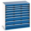 Cubio Drawer Cabinet, 8 Drawers, Blue/Light Grey, 1000 x 1050 x 650mm thumbnail-0