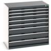 Cubio Drawer Cabinet, 8 Drawers, Anthracite Grey/Light Grey, 1000 x 1050 x 650mm thumbnail-0