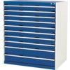 Cubio Drawer Cabinet, 10 Drawers, Blue/Light Grey, 1200 x 1050 x 650mm thumbnail-0