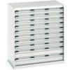 Cubio Drawer Cabinet, 10 Drawers, Light Grey, 1200 x 1050 x 650mm thumbnail-0