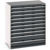 Cubio Drawer Cabinet, 10 Drawers, Anthracite Grey/Light Grey, 1200 x 1050 x 650mm thumbnail-0