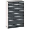 Cubio Drawer Cabinet, 9 Drawers, Anthracite Grey/Light Grey, 1600 x 1050 x 650mm thumbnail-0
