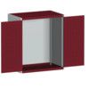 CUBIO SMLF-10612 CUPBOARD HOUSING WITH LOUVRE DOOR-LIGHT GREY/RED thumbnail-0