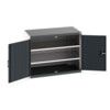 Cubio Storage Cabinet, 2 Perfo Doors, Anthracite Grey, 800 x 1050 x 650mm thumbnail-0