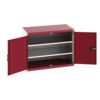 Cubio Storage Cabinet, 2 Perfo Doors, Red, 800 x 1050 x 650mm thumbnail-0