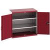 Cubio Storage Cabinet, 2 Perfo Doors, Red, 1000 x 1050 x 650mm thumbnail-0