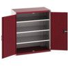 Cubio Storage Cabinet, 2 Perfo Doors, Red, 1200 x 1050 x 650mm thumbnail-0