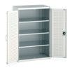 Cubio Storage Cabinet, 2 Perfo Doors, Light Grey, 1600 x 1050 x 650mm thumbnail-0