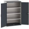 Cubio Storage Cabinet, 2 Perfo Doors, Anthracite Grey, 1600 x 1050 x 650mm thumbnail-0