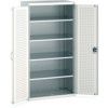 Cubio Storage Cabinet, 2 Perfo Doors, Light Grey, 2000 x 1050 x 650mm thumbnail-0