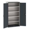 Cubio Storage Cabinet, 2 Perfo Doors, Anthracite Grey, 2000 x 1050 x 650mm thumbnail-0