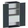 Cubio Storage Cabinet, 2 Doors, Anthracite Grey, 2000 x 1050 x 650mm thumbnail-0