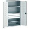 Cubio Storage Cabinet, 2 Doors, Light Grey, 2000 x 1050 x 650mm thumbnail-0