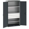 Cubio Storage Cabinet, 2 Doors, Anthracite Grey, 2000 x 1050 x 650mm thumbnail-0