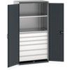 Cubio Storage Cabinet, 2 Doors, Anthracite Grey, 2000 x 1050 x 650mm thumbnail-0