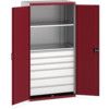 Cubio Storage Cabinet, 2 Doors, Red, 2000 x 1050 x 650mm thumbnail-0