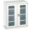 Cubio Storage Cabinet, 2 Clearview Doors, Light Grey, 1200 x 1050 x 650mm thumbnail-0