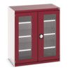 Cubio Storage Cabinet, 2 Clearview Doors, Red, 1200 x 1050 x 650mm thumbnail-0