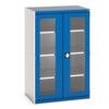 Cubio Storage Cabinet, 2 Clearview Doors, Blue, 1600 x 1050 x 650mm thumbnail-0