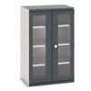 Cubio Storage Cabinet, 2 Clearview Doors, Anthracite Grey, 1600 x 1050 x 650mm thumbnail-0