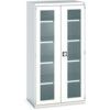 Cubio Storage Cabinet, 2 Clearview Doors, Light Grey, 2000 x 1050 x 650mm thumbnail-0