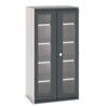 Cubio Storage Cabinet, 2 Clearview Doors, Anthracite Grey, 2000 x 1050 x 650mm thumbnail-0