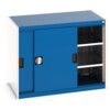 Cubio Storage Cabinet, Single Sliding Door, Blue, 800 x 1050 x 650mm thumbnail-0