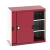 Cubio Storage Cabinet, Single Sliding Door, Red, 1000 x 1050 x 650mm thumbnail-0