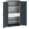 Cubio Storage Cabinet, 2 Doors, Anthracite Grey, 2000 x 1050 x 650mm thumbnail-0