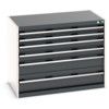 Cubio Drawer Cabinet, 6 Drawers, Anthracite Grey/Light Grey, 800 x 1050 x 650mm thumbnail-0