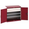 Cubio Storage Cabinet, 2 Doors, Red, 1000 x 1050 x 650mm thumbnail-0