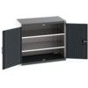 Cubio Storage Cabinet, 2 Perfo Doors, Anthracite Grey, 800 x 1050 x 650mm thumbnail-0