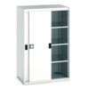 Cubio Storage Cabinet, 2 Sliding Doors, Light Grey, 1600 x 1050 x 650mm thumbnail-0