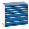 Cubio Drawer Cabinet, 6 Drawers, Blue/Light Grey, 900 x 1050 x 650mm thumbnail-0