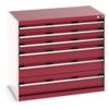 Cubio Drawer Cabinet, 6 Drawers, Light Grey/Red, 900 x 1050 x 650mm thumbnail-0