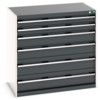 Cubio Drawer Cabinet, 6 Drawers, Anthracite Grey/Light Grey, 1000 x 1050 x 650mm thumbnail-0