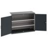 Cubio Storage Cabinet, 2 Perfo Doors, Anthracite Grey, 1000 x 1300 x 650mm thumbnail-0