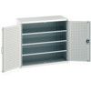 Cubio Storage Cabinet, 2 Perfo Doors, Light Grey, 1200 x 1300 x 650mm thumbnail-0