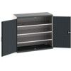 Cubio Storage Cabinet, 2 Perfo Doors, Anthracite Grey, 1200 x 1300 x 650mm thumbnail-0