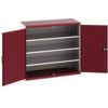 Cubio Storage Cabinet, 2 Perfo Doors, Red, 1200 x 1300 x 650mm thumbnail-0