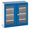 Cubio Storage Cabinet, 2 Clearview Doors, Blue, 1200 x 1300 x 650mm thumbnail-0